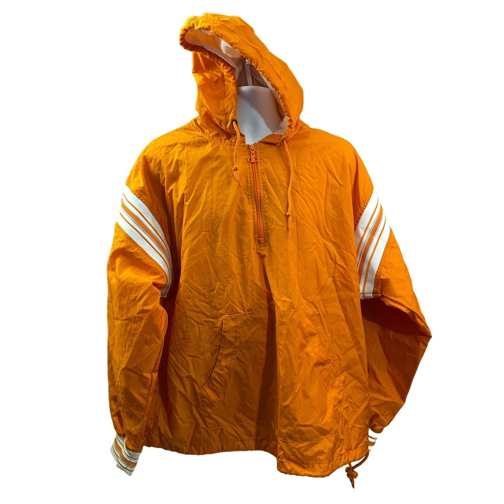 Vintage Champion Mens Windbreaker Jacket Orange Large Full Zip 90's Y2K